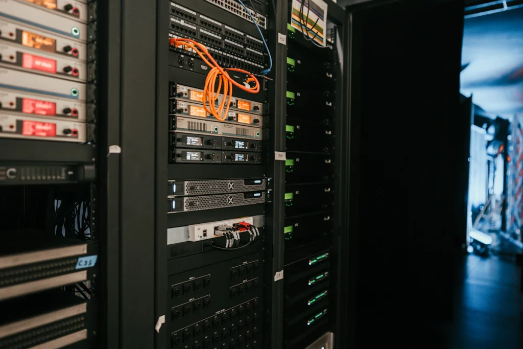 Server racks supporting enterprise data infrastructure